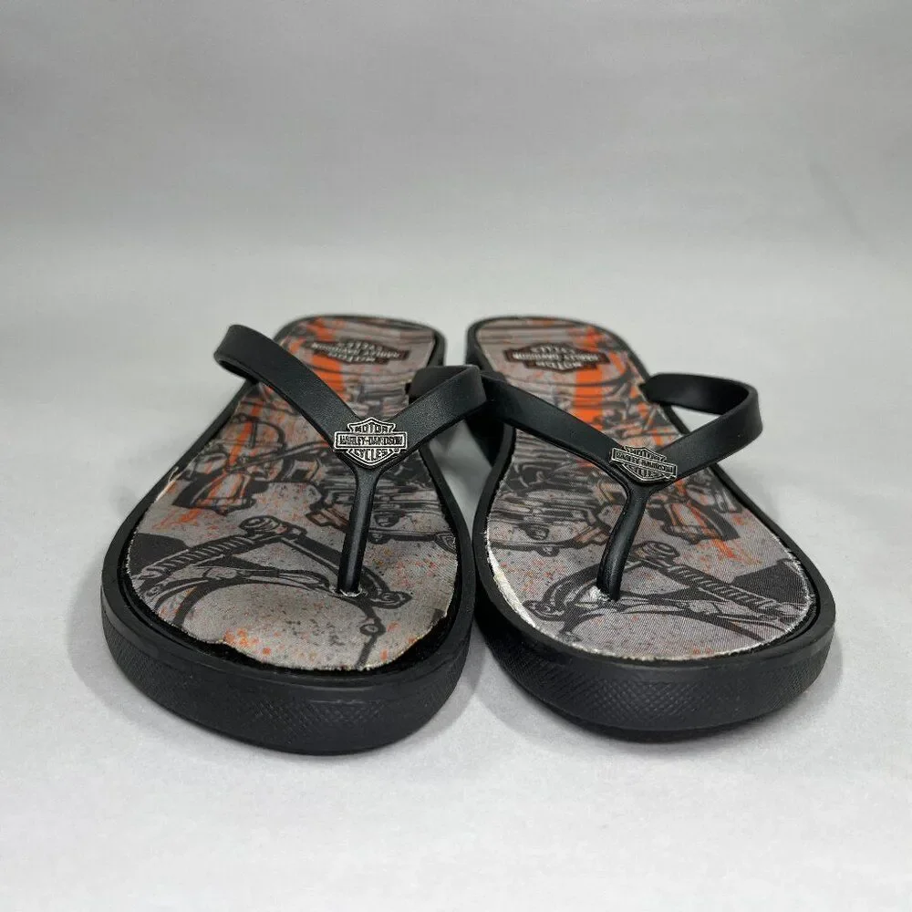 Harley Davidson Women's Size 9 Thong Flip Flop Sandals_2